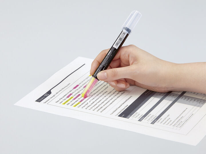KOKUYO Mark+ Dual Color Highlighter: 2-in-1 Double Pen for Aesthetic Note-Taking