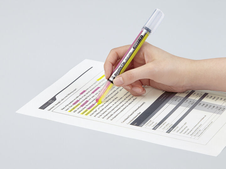 KOKUYO Mark+ Dual Color Highlighter: 2-in-1 Double Pen for Aesthetic Note-Taking