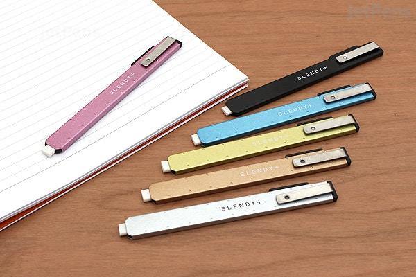 SEED SLENDY+ 2 Slim Eraser: Metal Body Precision Eraser for Planners & Pen Cases
