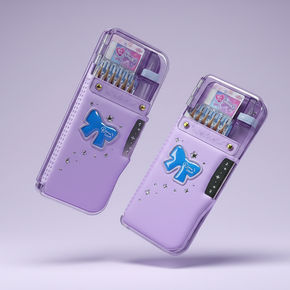 Enyaku Check Alpha Double-Sided Pen Case: Riana Tiara Violet - Secure Hardshell