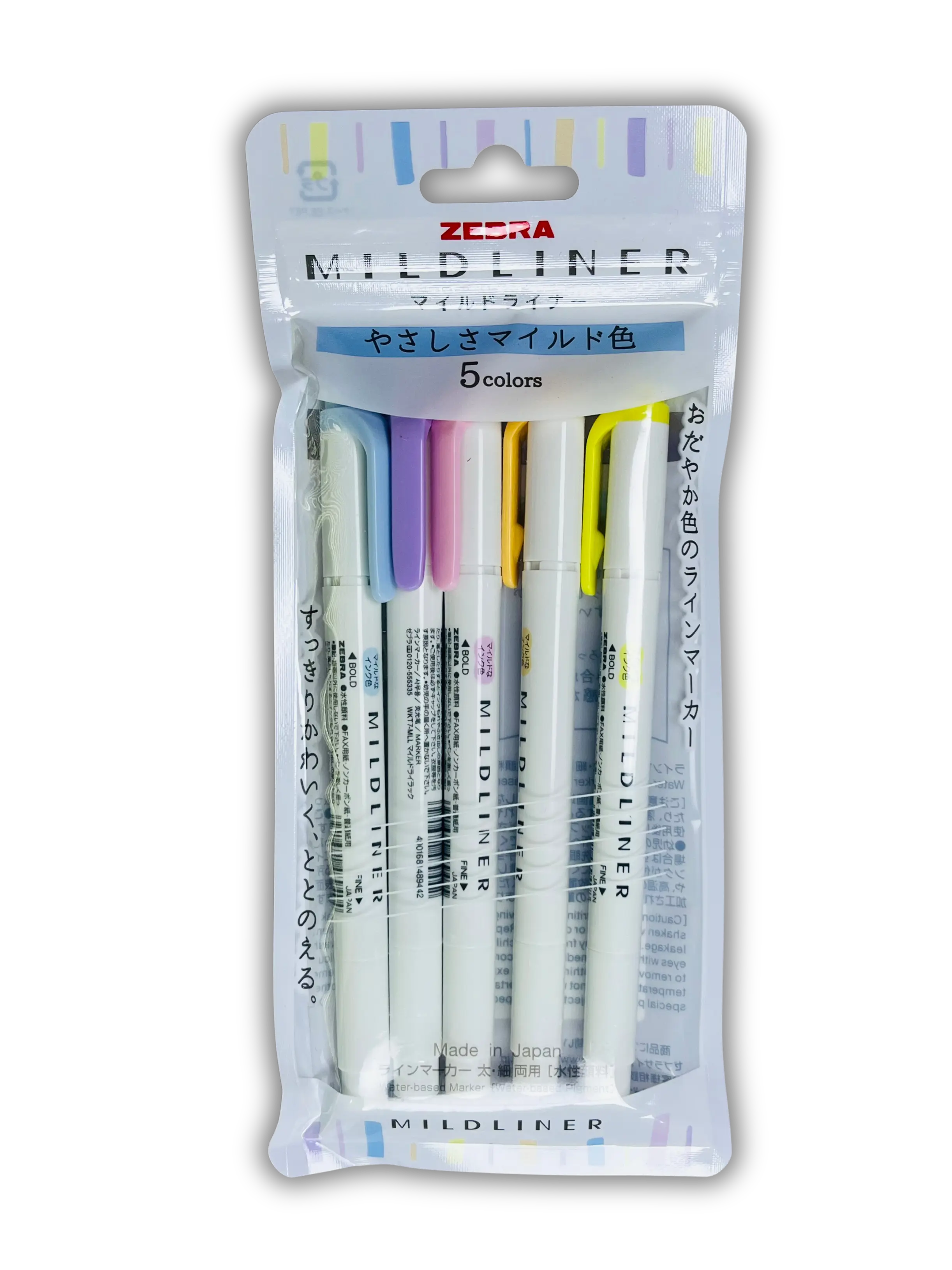 Zebra Mildliner Double-Sided Highlighter: 5-Color Japanese Marker Set