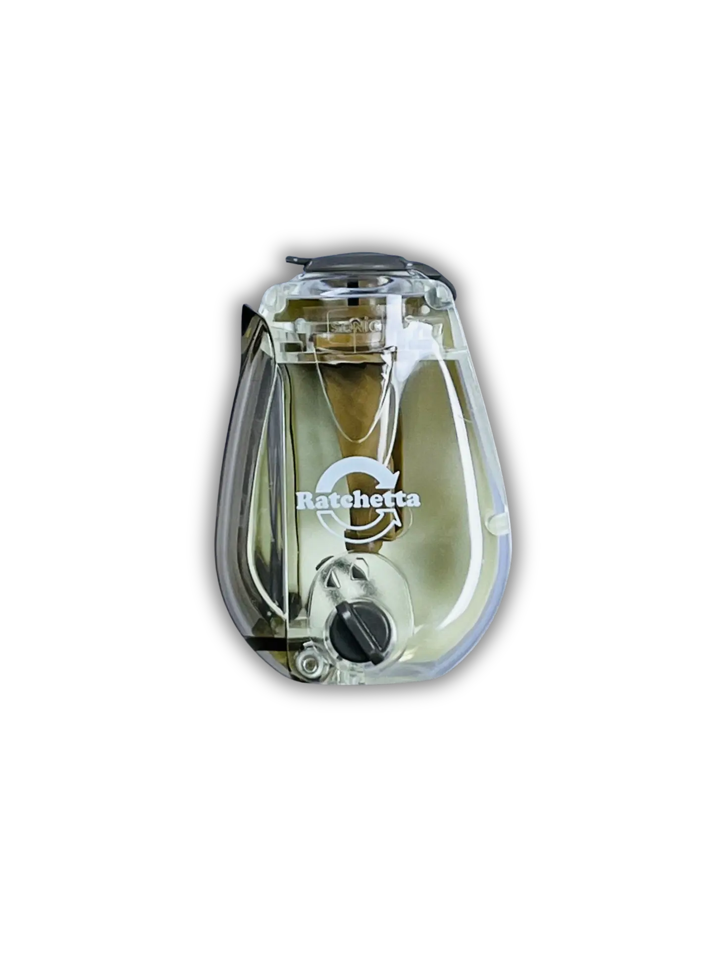 SONIC Ratchetta Handy Pencil Sharpener: Adjustable Tip & Compact Ivory Design