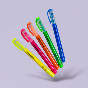 KOKUYO Beetle Tip 3-Way Highlighter: Double Line & Fine Point Set 5-Color