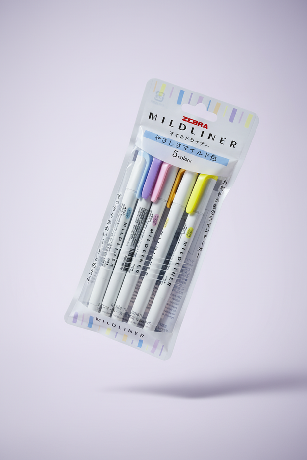 Zebra Mildliner Double-Sided Highlighter: 5-Color Japanese Marker Set