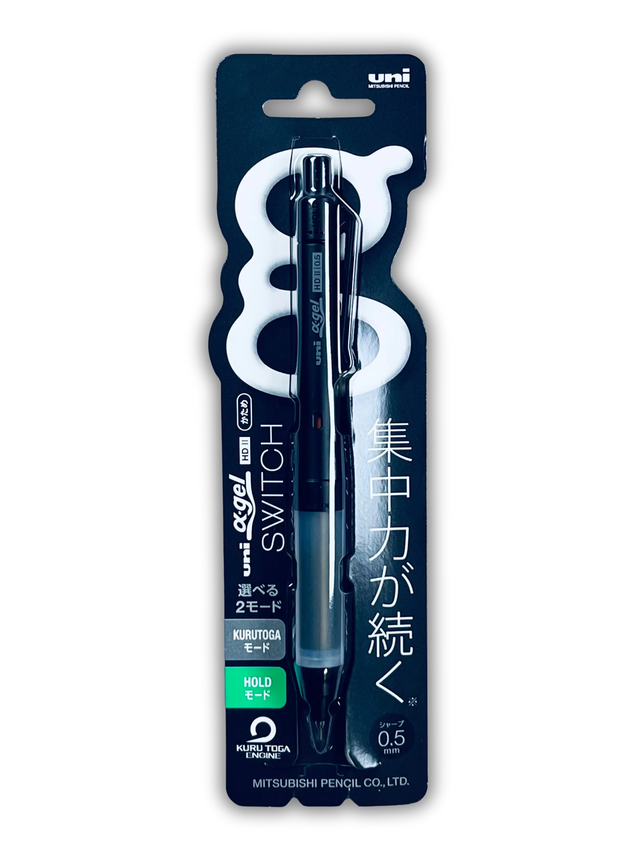 Uni Alpha-Gel Switch Mechanical Pencil: Kuru Toga Lead Rotation & Ergonomic Soft Grip