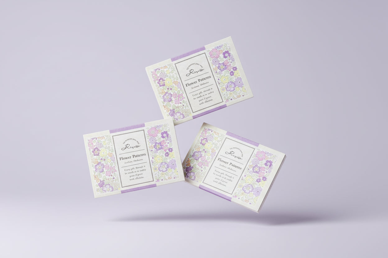 Risette Kofumi-shi Small Note Set: 30 Sheets Adult Floral Stationery - Made in Japan