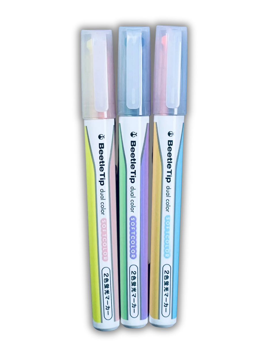 KOKUYO Mark+ Dual Color Highlighter: 2-in-1 Double Pen for Aesthetic Note-Taking
