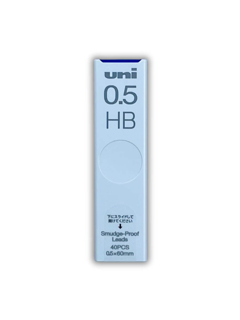 Uni Smudge-Proof Mechanical Pencil Lead: 0.5mm HB Refill (40 Leads)