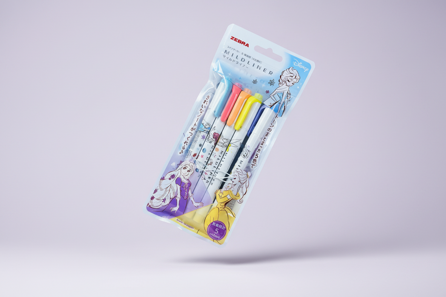 Zebra Mildliner x Disney Princess Limited Edition Set: 5-Pack Dual-Tip Highlighters