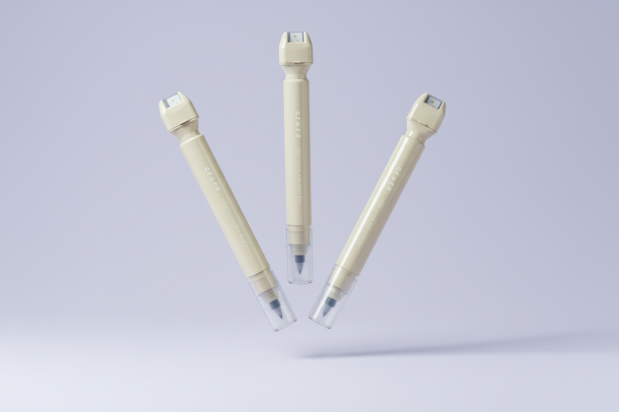 KUTSUWA Pen Stamp: Dual-Ended Highlighter & Planner Stamp (Aesthetic Latte Beige)