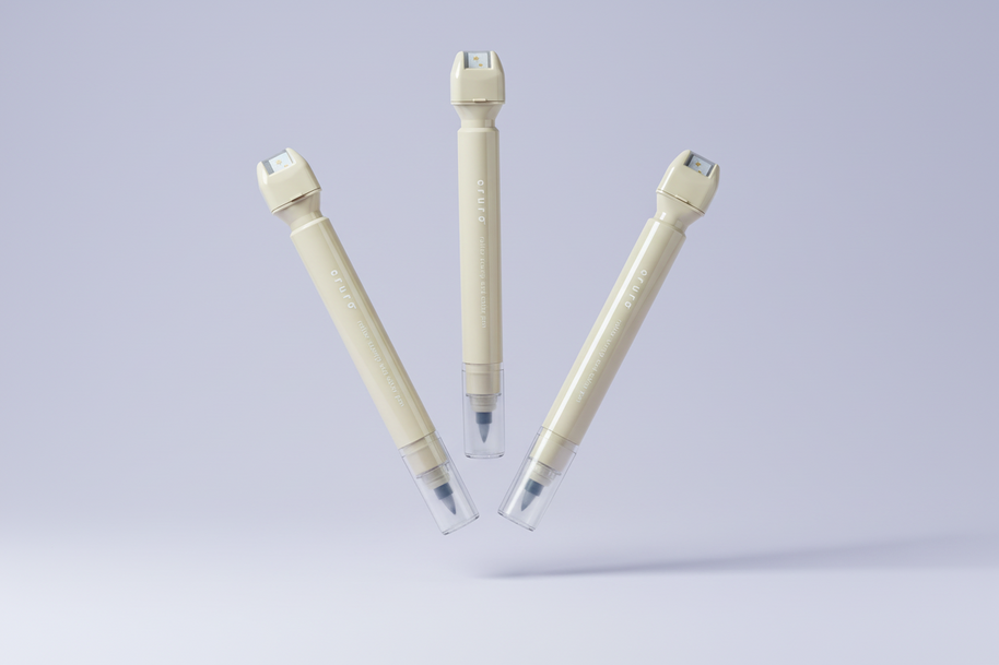 KUTSUWA Pen Stamp: Dual-Ended Highlighter & Planner Stamp (Aesthetic Latte Beige)