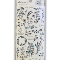 Iron Blue Antique Decal Stickers: Matte PET Transparent Washi Style - Vintage Frames & Wreaths
