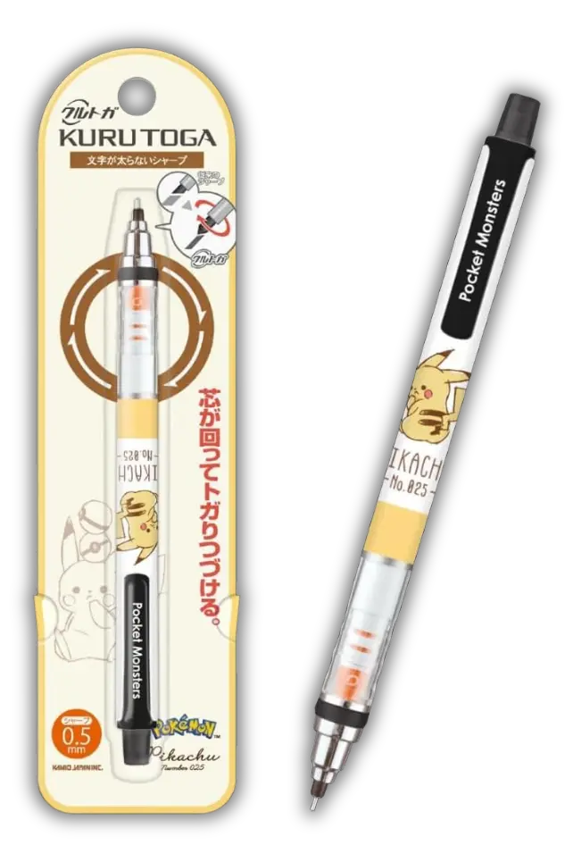 Pikachu Pokémon Kuru Toga Mechanical Pencil: 0.5mm Auto-Rotating Lead (Japanese Engineering)