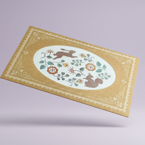 European Antique Market Mini Card Set: Squirrel & Rabbit Die-Cut Window