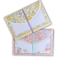 Risette Mini Message Card Set: 5-Pack Floral Die-Cut Cards & Votive Paper Envelopes