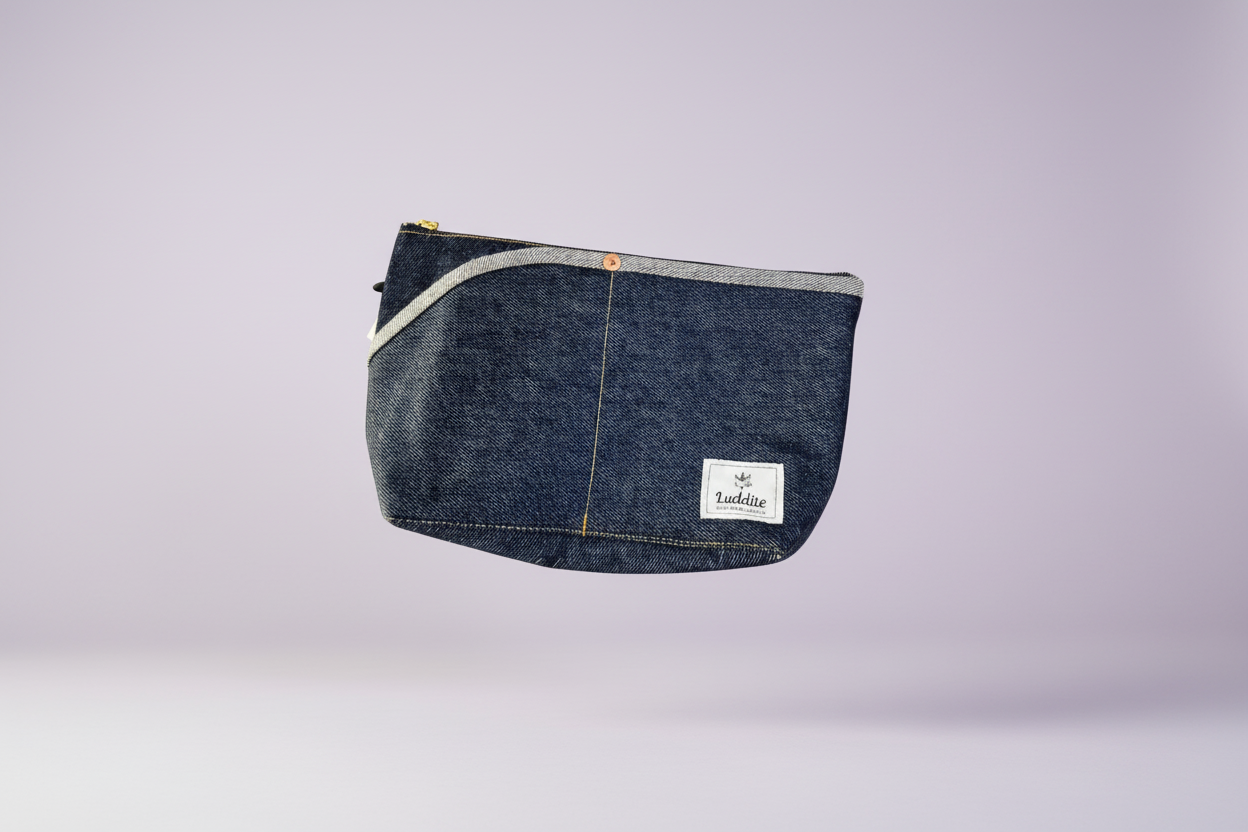 Luddite Okayama Denim Large Boat Pouch: Premium Travel & Stationery Organizer