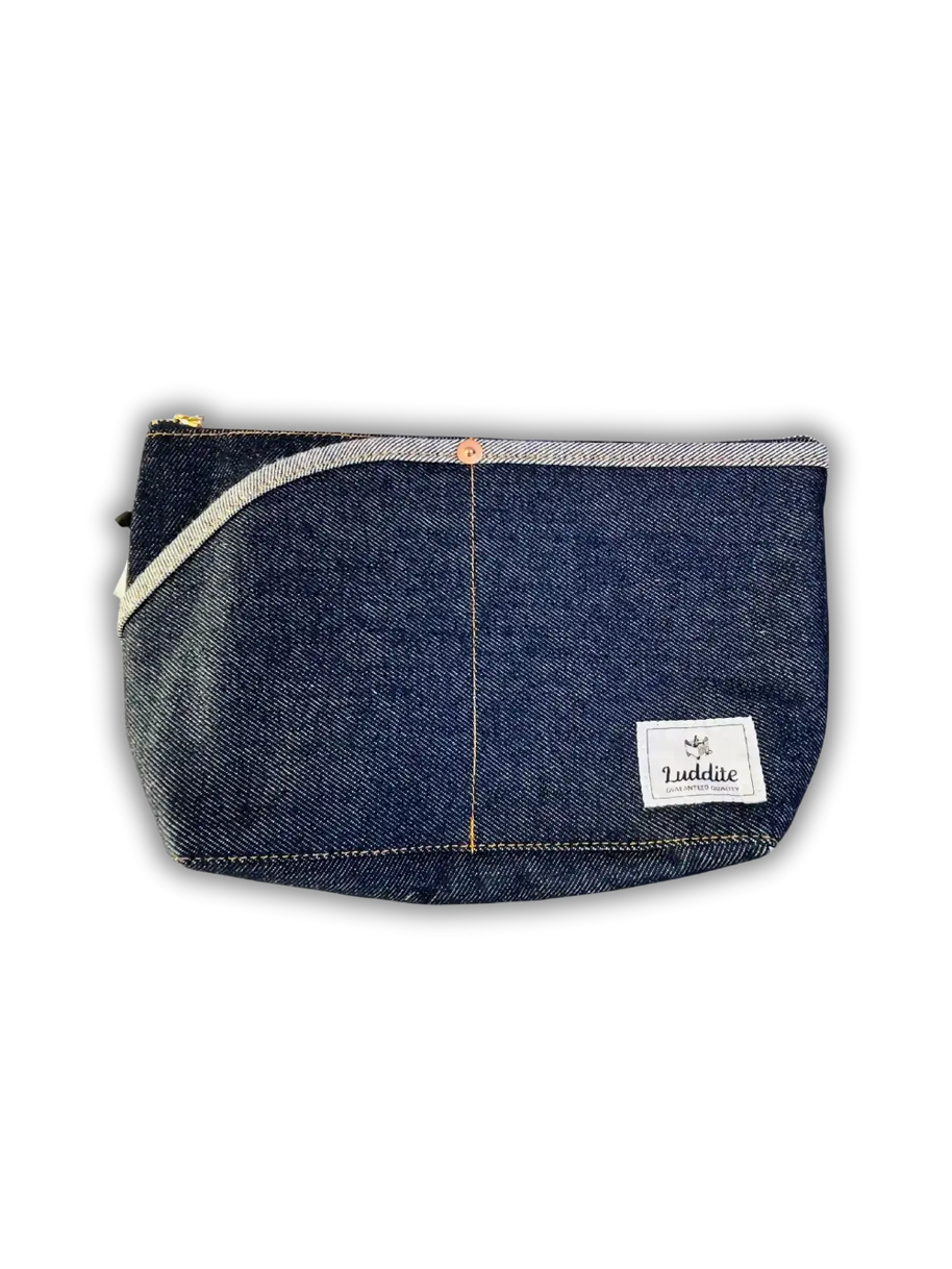 Luddite Okayama Denim Large Boat Pouch: Premium Travel & Stationery Organizer