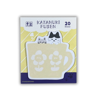 Furukawa Shiko Katanuki Fusen: Aesthetic Japanese Sticky Notes (Mug Cup Cat)