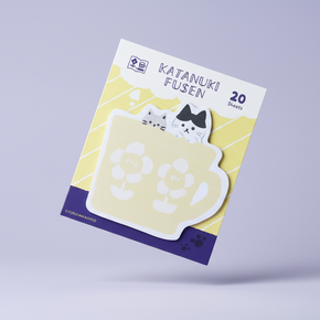 Furukawa Shiko Katanuki Fusen: Aesthetic Japanese Sticky Notes (Mug Cup Cat)
