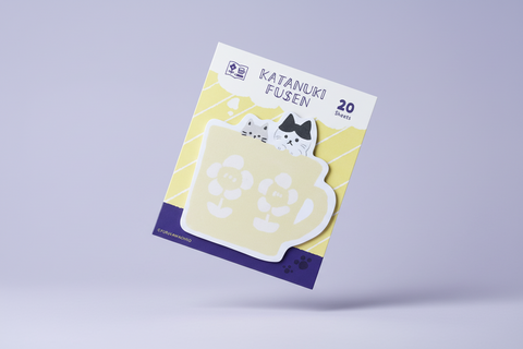 Furukawa Shiko Katanuki Fusen: Aesthetic Japanese Sticky Notes (Mug Cup Cat)