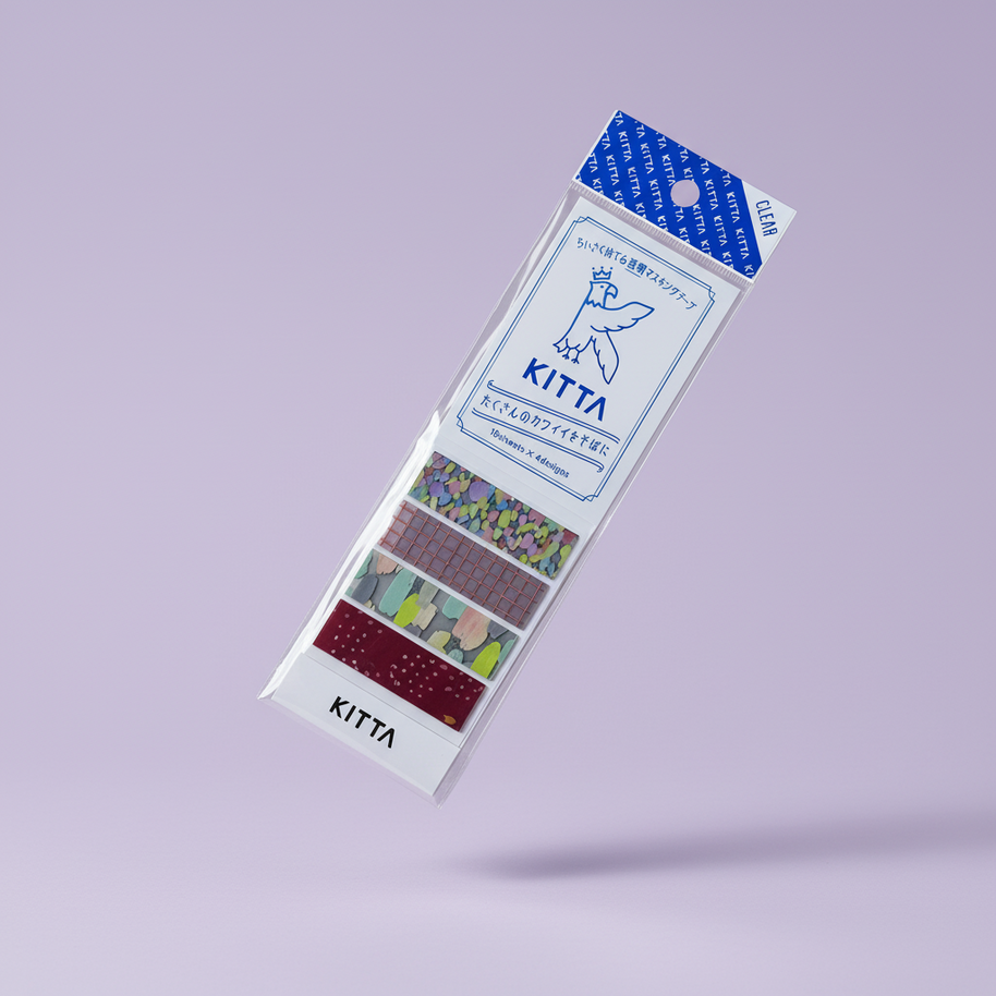 KING JIM KITTA Clear Washi Tape Set: Pre-Cut Aesthetic Washi Stickers