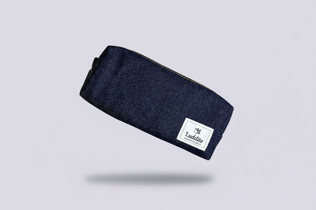 Luddite Okayama Denim Pen Case: Classic High-Capacity Pouch - 100% Japanese Indigo Denim