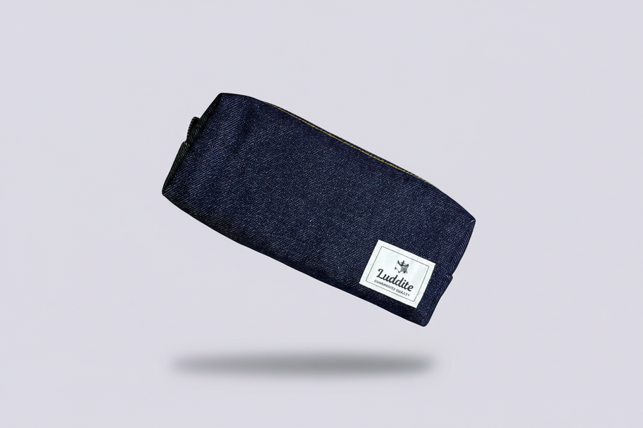 Luddite Okayama Denim Pen Case: Classic High-Capacity Pouch - 100% Japanese Indigo Denim