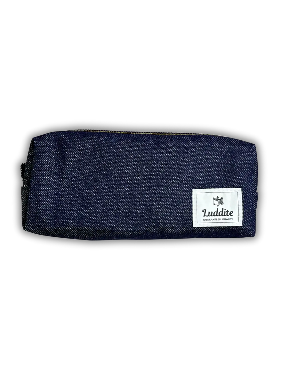 Luddite Okayama Denim Pen Case: Classic High-Capacity Pouch - 100% Japanese Indigo Denim