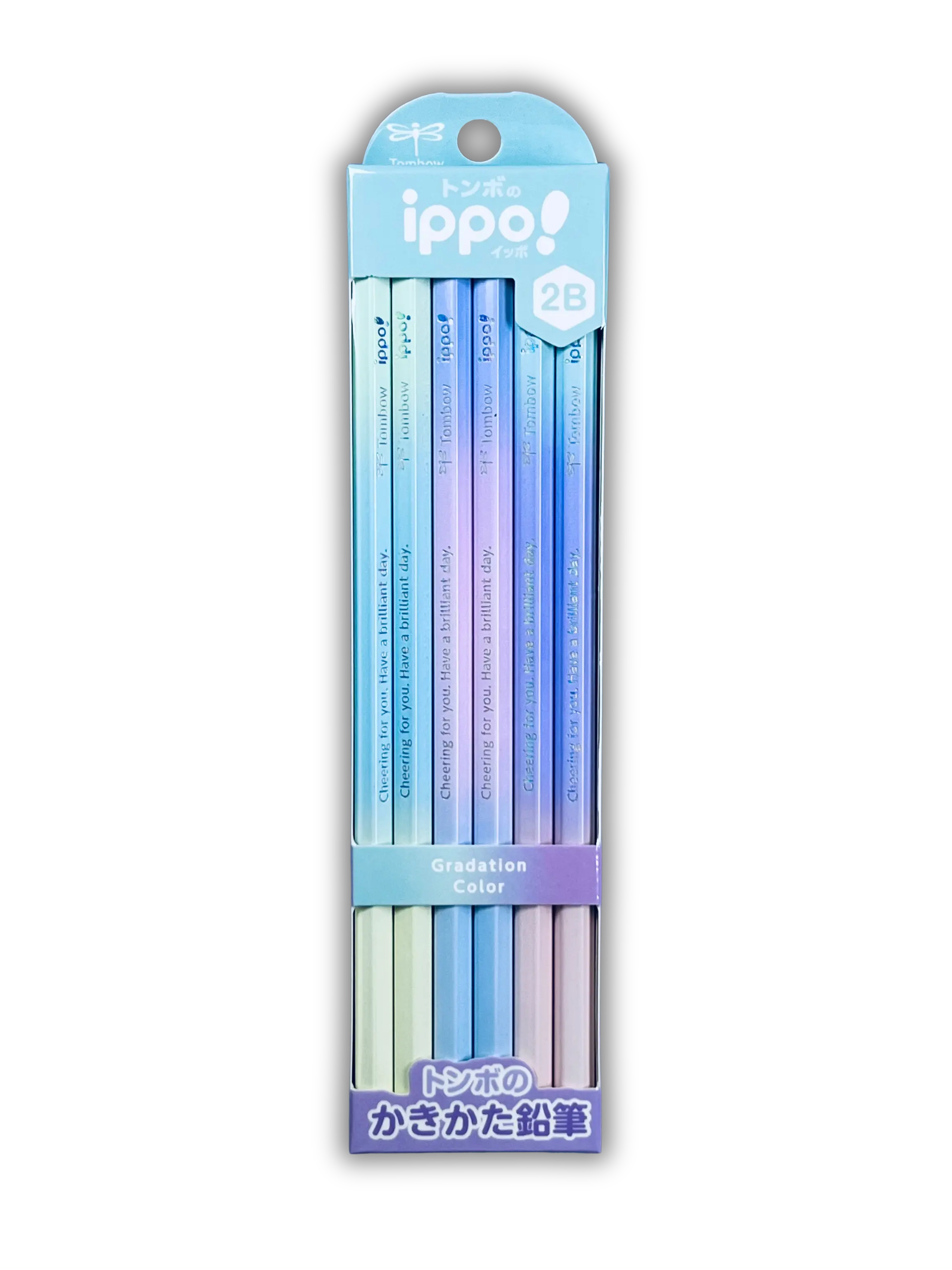Tombow Ippo! Kaki-kata Pencils: 2B Gradation Grip Design (12-Pack High-Contrast Graphite)