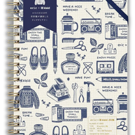 kleid x eric 2026 Ring Diary: B6 Monthly Planner - 2mm Grid Aesthetic White Edition