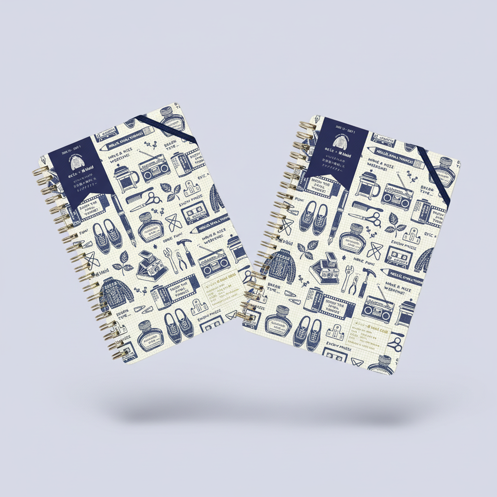 kleid x eric 2026 Ring Diary: B6 Monthly Planner - 2mm Grid Aesthetic White Edition