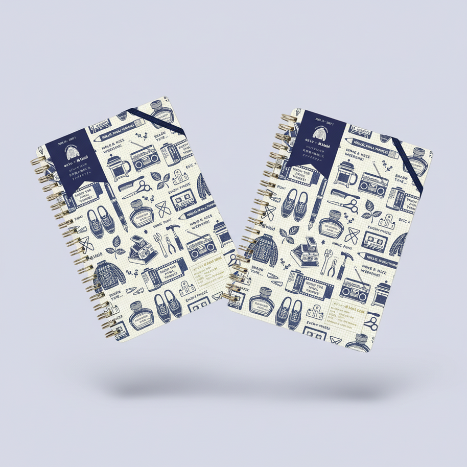 kleid x eric 2026 Ring Diary: B6 Monthly Planner - 2mm Grid Aesthetic White Edition