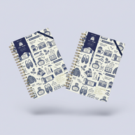 kleid x eric 2026 Ring Diary: B6 Monthly Planner - 2mm Grid Aesthetic White Edition