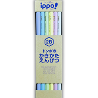 Tombow Ippo! Kaki-kata Pencils: 2B Pastel Natural Design (12-Pack Japanese Graphite)