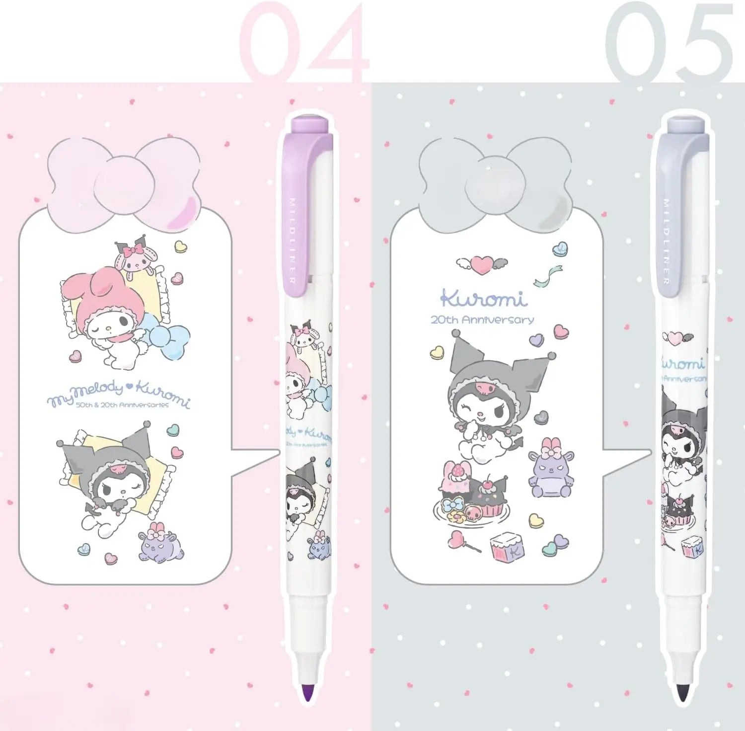 Zebra Mildliner x Sanrio 50th Anniversary Set: My Melody & Kuromi Limited Edition (5-Pack)