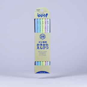 Tombow Ippo! Kaki-kata Pencils: 2B Pastel Natural Design (12-Pack Japanese Graphite)