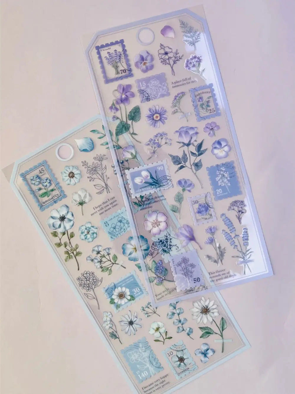 Hyacinth Oshibana Pressed Flower Stickers: Matte PET Transparent Botanical Decals
