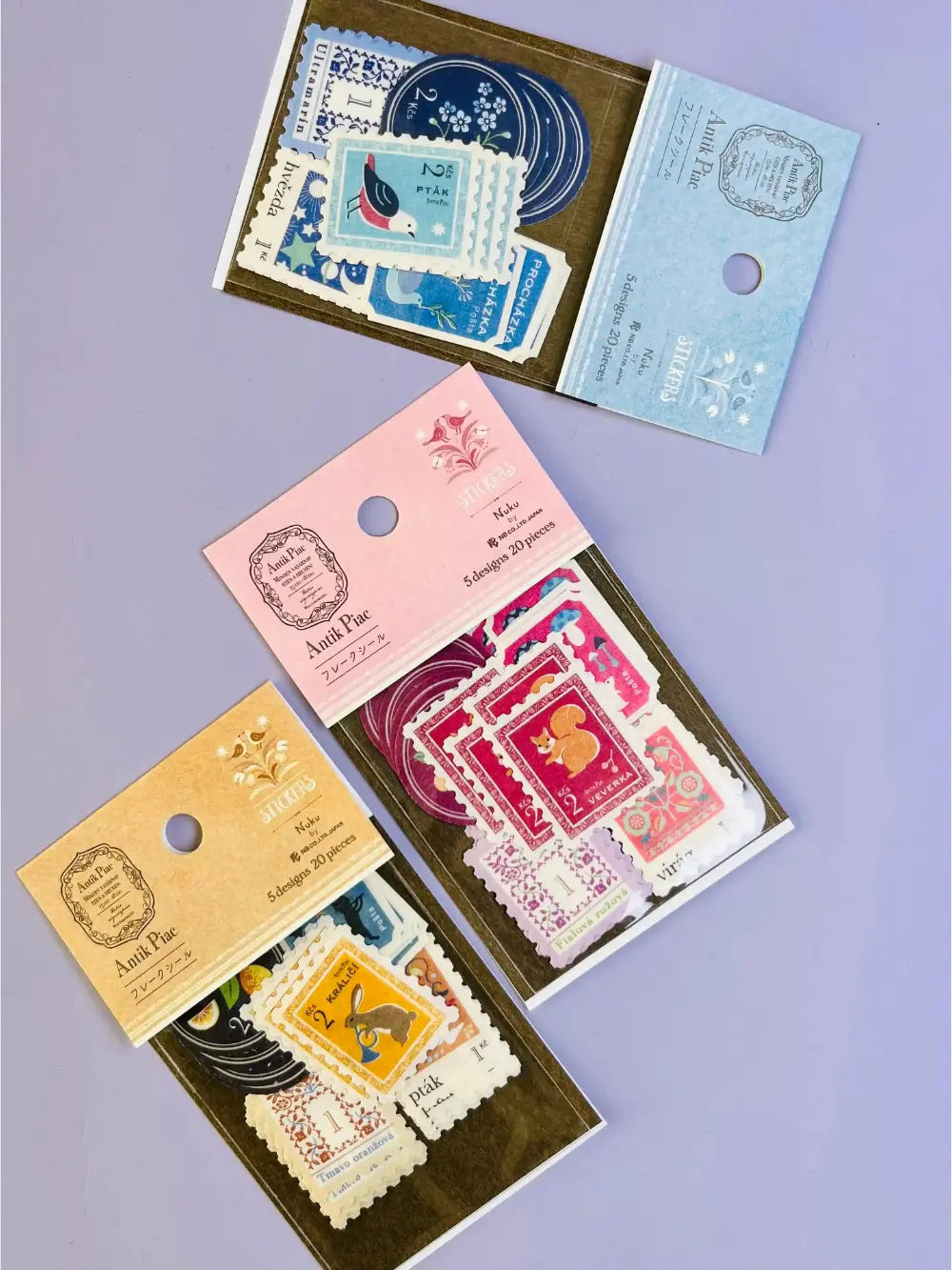 European Antique Market Stamp Stickers: 20-Pack Vintage Washi