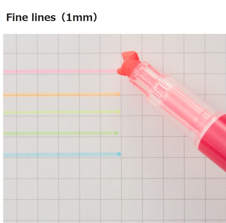 KOKUYO Beetle Tip 3-Way Highlighter: Double Line & Fine Point Set 5-Color