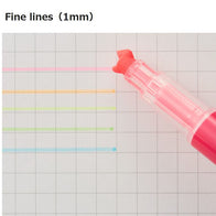 KOKUYO Beetle Tip 3-Way Highlighter: Double Line & Fine Point Set 5-Color