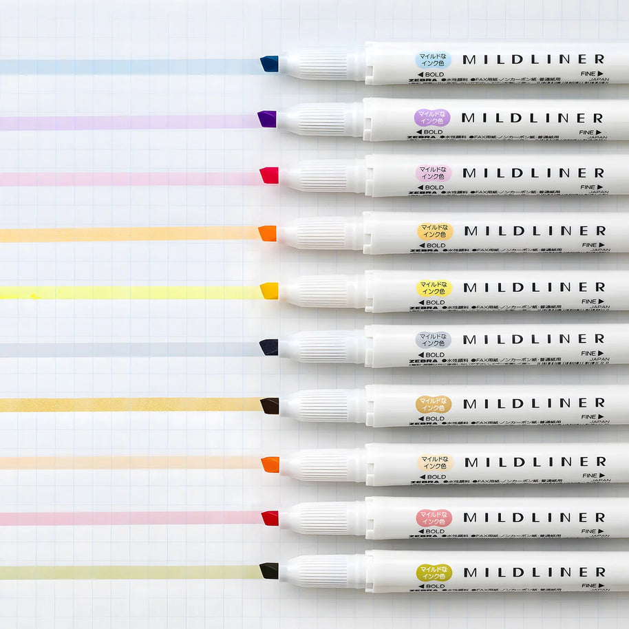 Zebra Mildliner Double-Sided Highlighter: 5-Color Japanese Marker Set